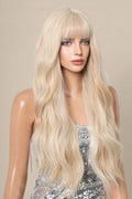 As Blonde Golvende Pruik met Pony
