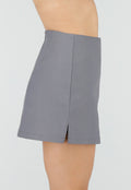 Grijze Mini Skort met A-Lijn Pasvorm en Stretch Stof