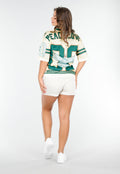 Oversized Baseball Jersey met Vogelprint