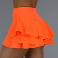 Geplooide Neon Oranje Skort
