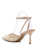 Beige Pumps met Pailetten en Kralen