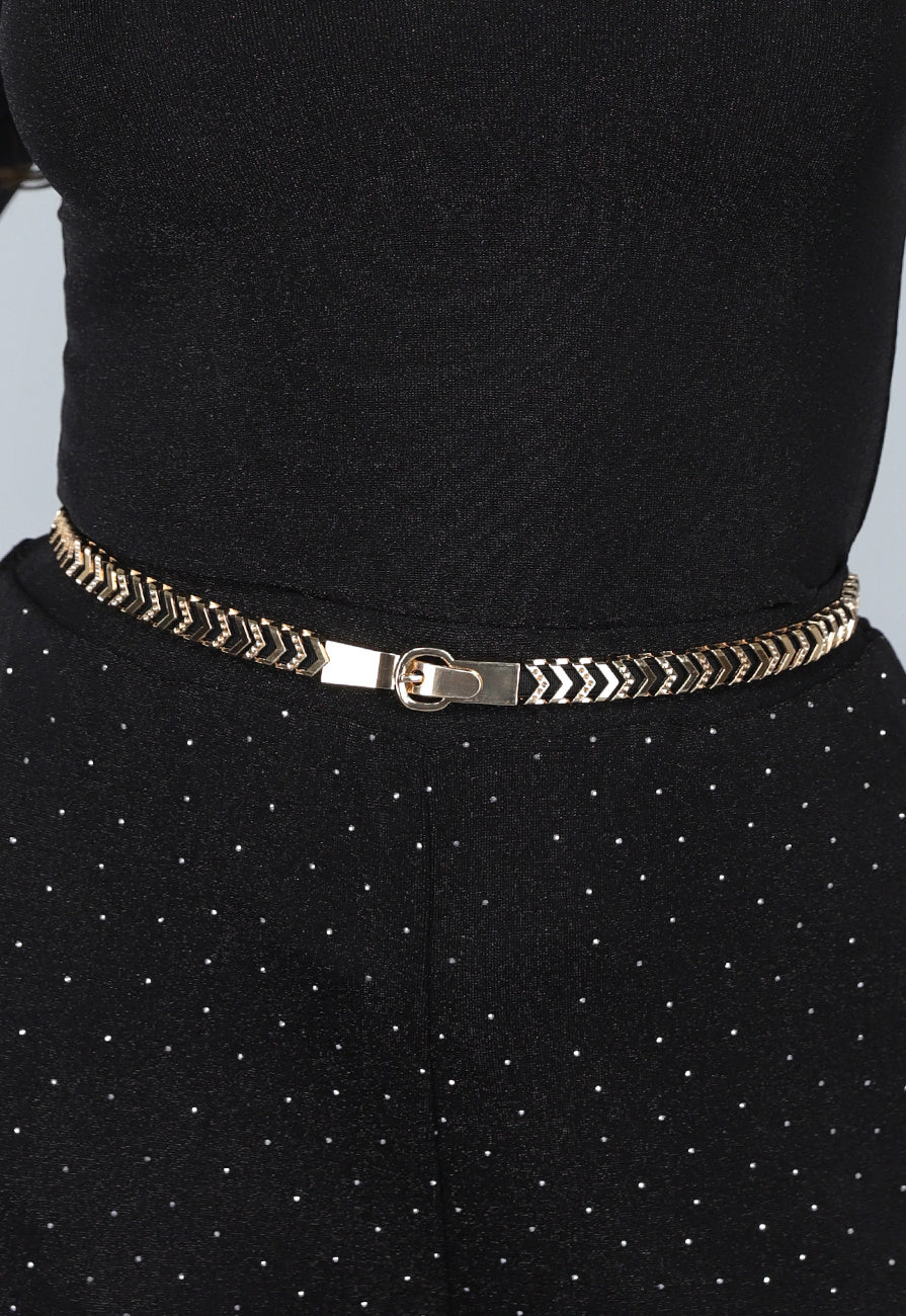 Gouden Zigzag Stretch Ceintuur