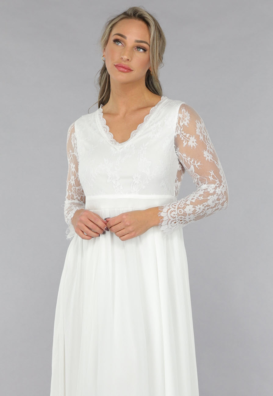 Witte Bridal Jurk met Open Rug