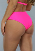 High Waist Bikini Broekje in Neon Roze