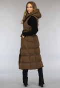 Bruine Lange Bodywarmer met Tailleband