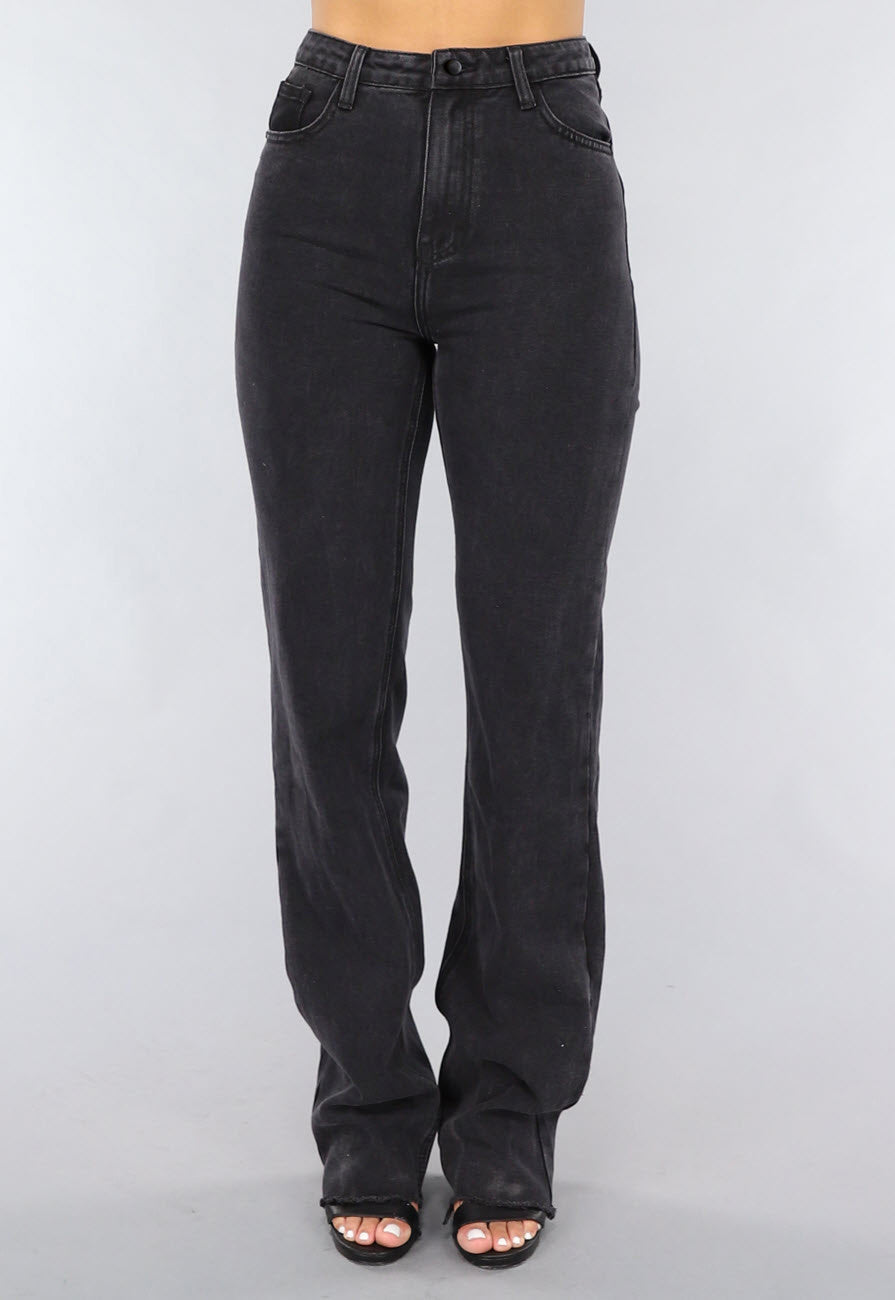 Redial Jeans  Zwarte Tall Spijkerbroek met Rechte Pijpen