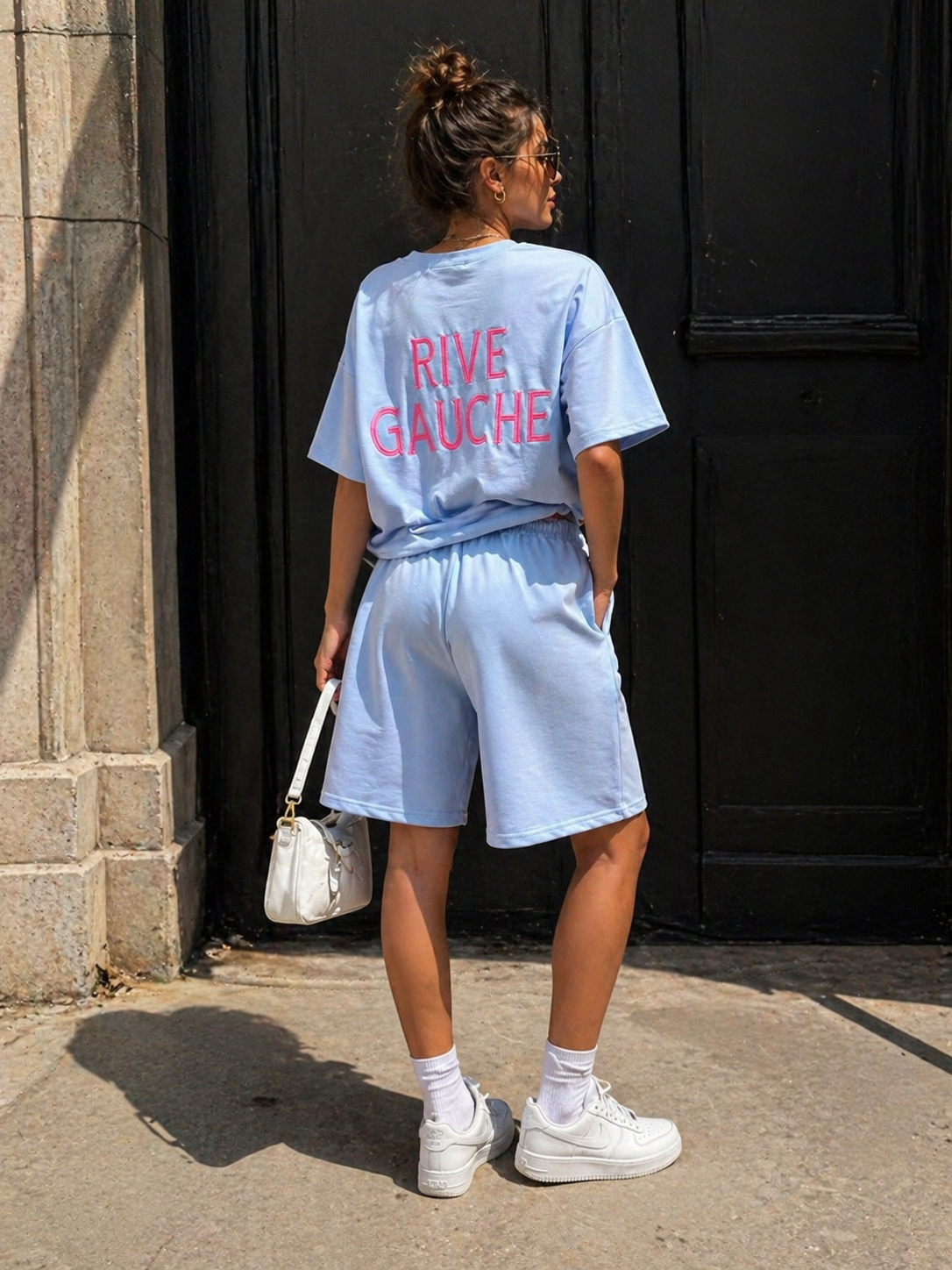 Lichtblauwe Two Piece Set met T-Shirt en Shorts