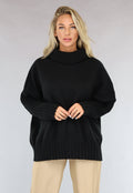 Grote Oversized Gebreide Trui Zwart