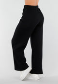 Zwarte Barrel Fleece Joggingbroek met Stretch
