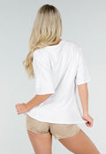 Wit Katoenen T-shirt met Aperol Print en Korte Mouwen