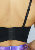 Zwarte Balconette Top met Paarse Studs