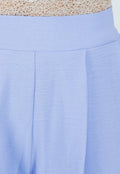 Lavendel Wide Leg Broek met Elastische Taille en Plooien