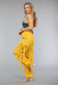Mosterd Gele Parachute Broek met Zakken