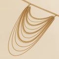 Gouden Grove Schouder Ketting met Laagjes