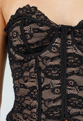 Zwarte Lace Bustier Top met Stretch
