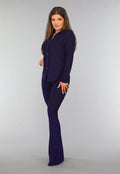 Blauwe Longsleeve Blouse met Shimmer