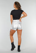 Zwarte Basic Croptop met Dubbele Voering, Stretch en Aansluitende Pasvorm