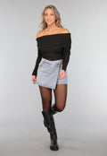 Geplooide Top met Blote Schouders