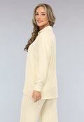 Beige Flowy Co Ord Set