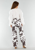 Witte Blouse met Volants en Losvallende Ballonmouwen