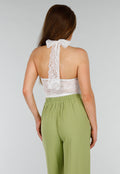 Witte Stretch top met Stretch en Dubbele Voering