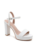 Witte Plateau Sandaletten met Blokhak
