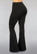 Tall Zwarte Elastische Flared Broek met Wijde Pijpen