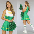 Groen Cheerleader Kostuum met Bijpassende Pompoms