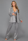 Oversized Zilveren Glitter Blazer