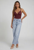 Corrigerend Stringbody Bordeaux met Verstelbare Bandjes