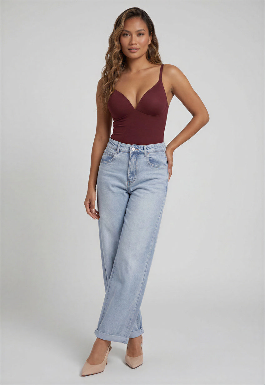 Corrigerend Stringbody Bordeaux met Verstelbare Bandjes