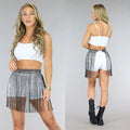 Zwart Glitter Fringe Mini Rok
