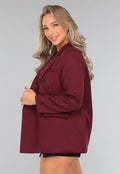 Burgundy Blazer met Zwarte Knopen