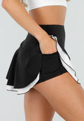 Zwarte Ruffle Skort met Contrasterende Zoom
