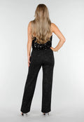Zwarte Petite Glitter Super Stretch Pantalon met Riemlusjes