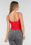 Rode Spaghetti Sporttop met Stretch