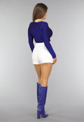 Blauwe Glitter Body met Cutout