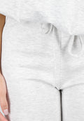 Grijze Joggingbroek met Flared Pijpen en Elastische Taille