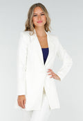 Stretchy Classy Halflange Blazer in Offwhite