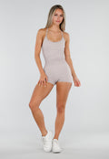 Beige Sport Set met Top met Pads en Sportshort
