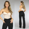 Beige Glitter See-Through Top met Cups
