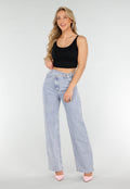 Zwarte Crop Top met Open Twist Rug en Brede Bandjes