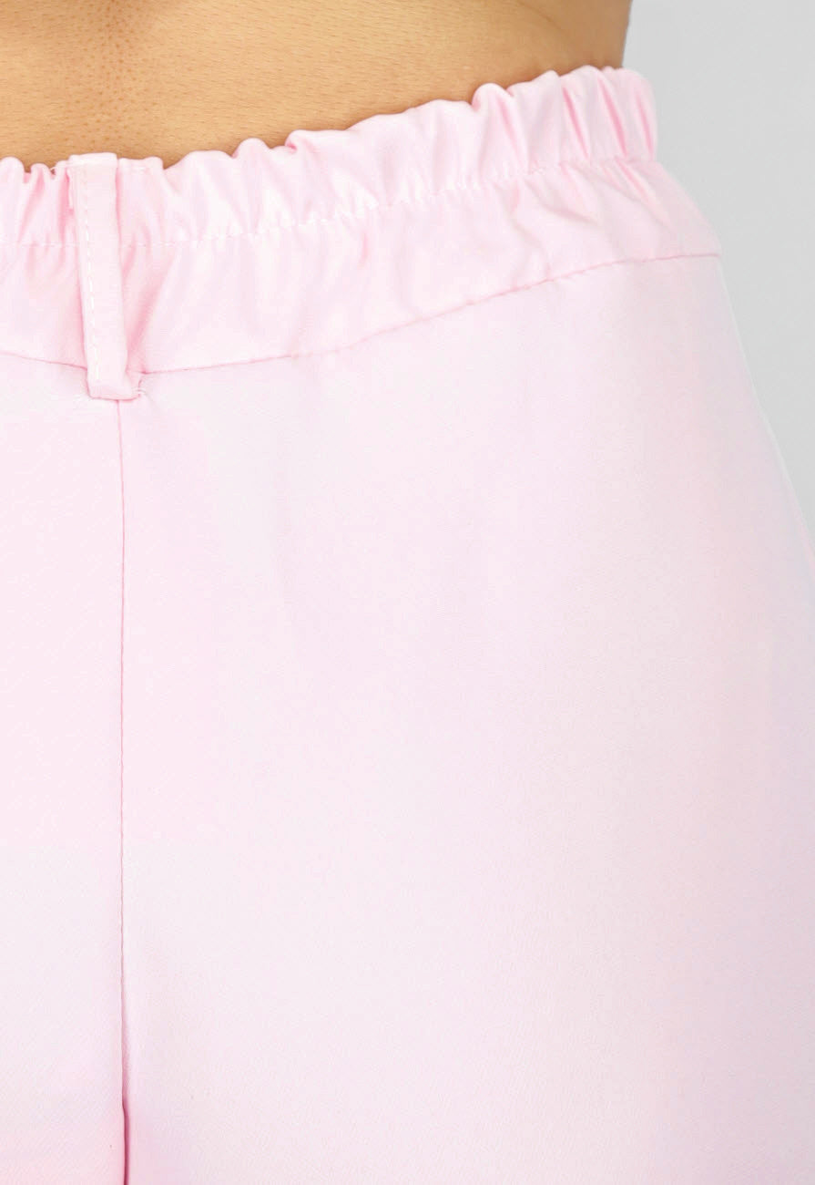 Lichtroze Gilet Co Ord Set met Pantalon