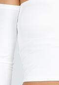 Witte Off Shoulder Top met Lange Mouwen en Stretchstof
