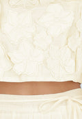 Gele Bloemen Crop Top zonder Mouwen