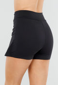 Zwarte Skort met Split en Elastische Tailleband
