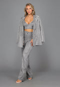 Shiny Zilveren Triangel Crop Top