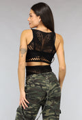 Zwarte Korte Fishnet Two Piece