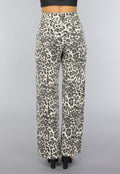 Straight Leg High Waist Panterprint Jeans