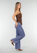 Bruine Strapless Suede Top met Stretch en Plooien